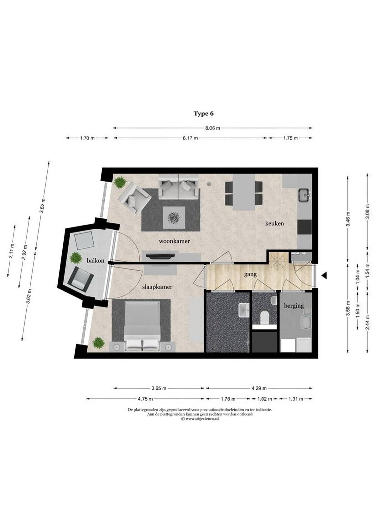 Plattegrond De Kwinkelier 43F