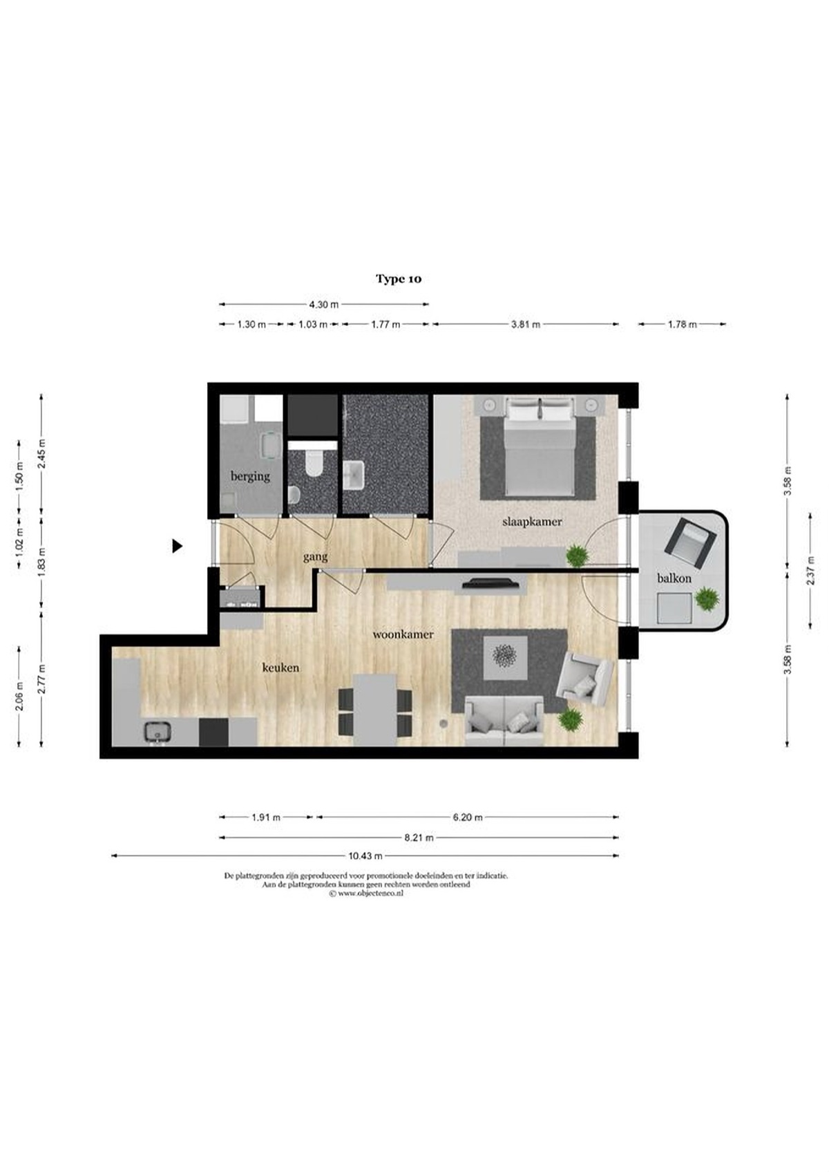 Plattegrond De Kwinkelier 43J