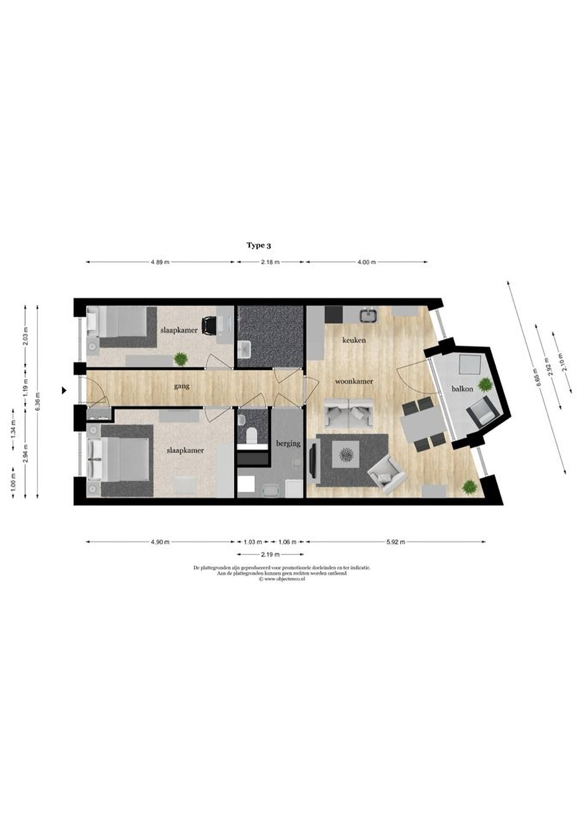 Plattegrond De Kwinkelier 44C