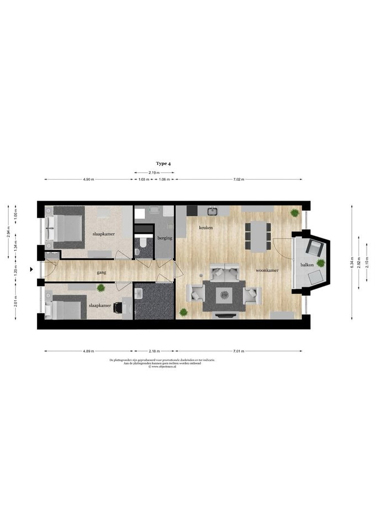 Plattegrond De Kwinkelier 44D