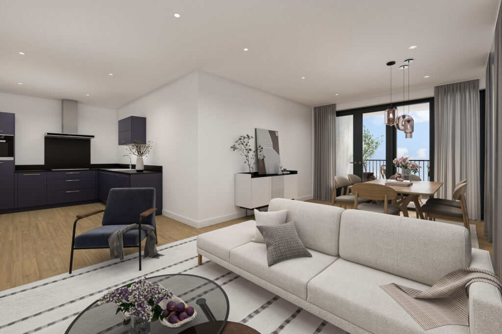 De Kwinkelier Bilthoven Fase 5 Type T3 Sperwerlaan 11 10 Woonkamer 1 Artist Impression