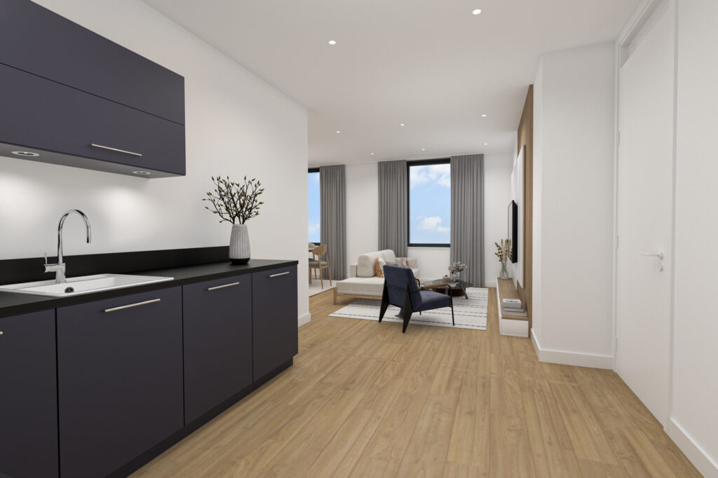 De Kwinkelier Bilthoven Fase 5 Type T3 Sperwerlaan 11 12 Woonkamer 3 Artist Impression