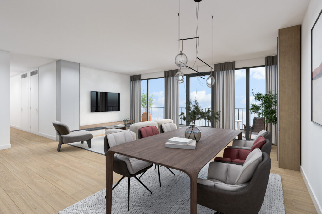 De Kwinkelier Bilthoven Fase 5 Type T7 Sperwerlaan 11 16 Woonkamer 1 Artist Impression